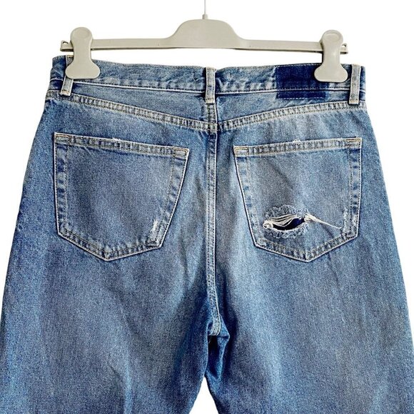 Zara high waist jeans with floral gems, size 6, cropped length‎ - Picture 4 of 13